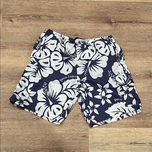 Palm Angels Navy and White Floral Swim Shorts